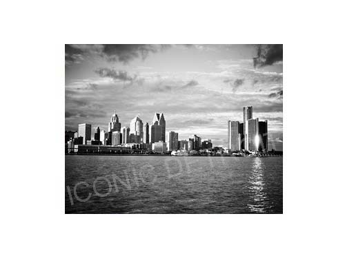 Detroit River Reflection Black and White Luster or Canvas Print $35 - $430 Luster Prints and Canvas Prints