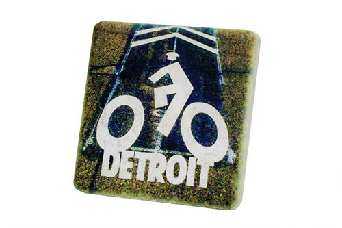 Bike Detroit Porcelain Tile Coaster Coasters