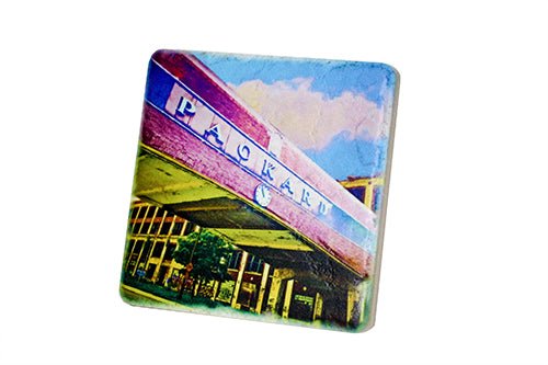 Packard Plant Bridge Porcelain Tile Coaster Coasters