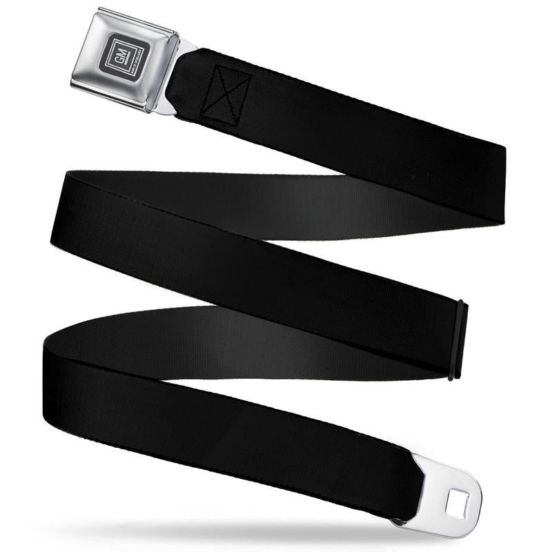 GM Seatbelt Belt / Silver Logo + Black Webbing Belts