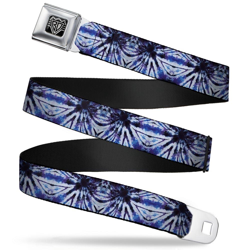 Ford Starburst Seatbelt Belt / Starburst Buckle + Blue Tie Dye Webbing Belts