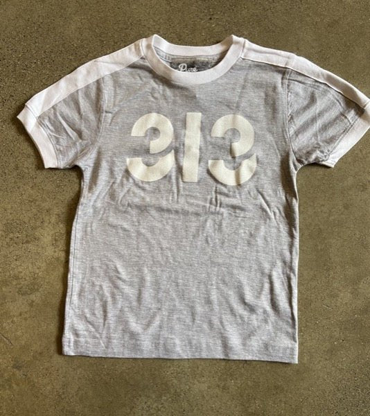 Modern 313 Ringer Jersey Tee / White + Gray Heather / Youth Kid's Apparel