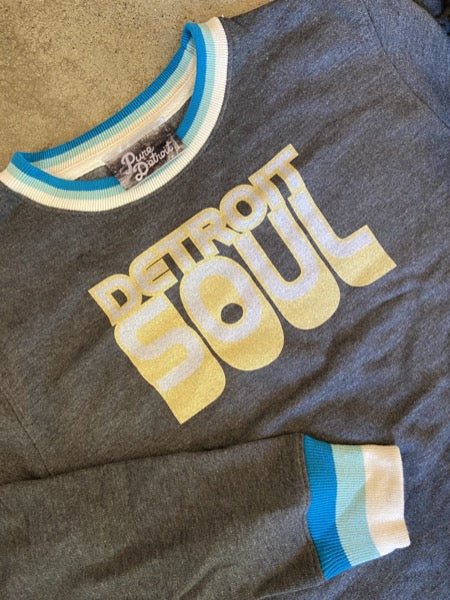 Detroit Soul Pullover / Yellow + Charcoal / Unisex sweatshirt