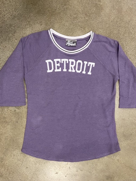 Detroit Collegiate Thermal 3/4 Sleeve Tee / Lilac / Women's Women's Apparel