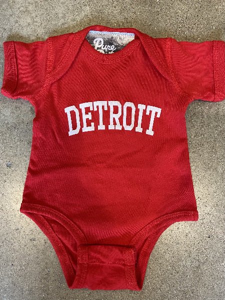 Detroit Collegiate Arch Onesie / Holly Berry / Baby Kid's Apparel