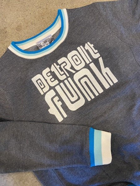 Detroit Funk Pullover / White + Charcoal / Unisex sweatshirt