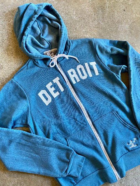 Detroit Classic Tri-Blend Zip Hoodie / White + Tidal Wave / Unisex Unisex Apparel