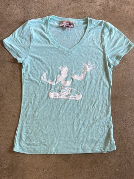 Spirit V-Neck Tee / White + Mint / Women's Women's Apparel
