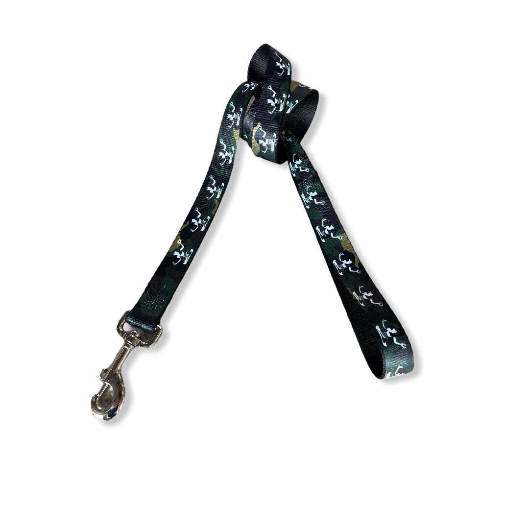 Spirit of Detroit Dog Leash / White + Camo Dog Leash