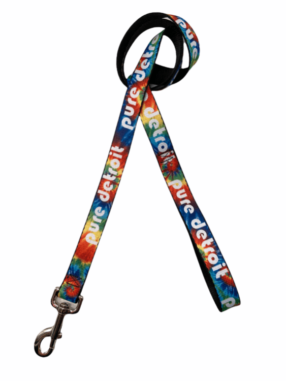 Pure Detroit Dog Leash / Tie Dye Swirl Dog Leash