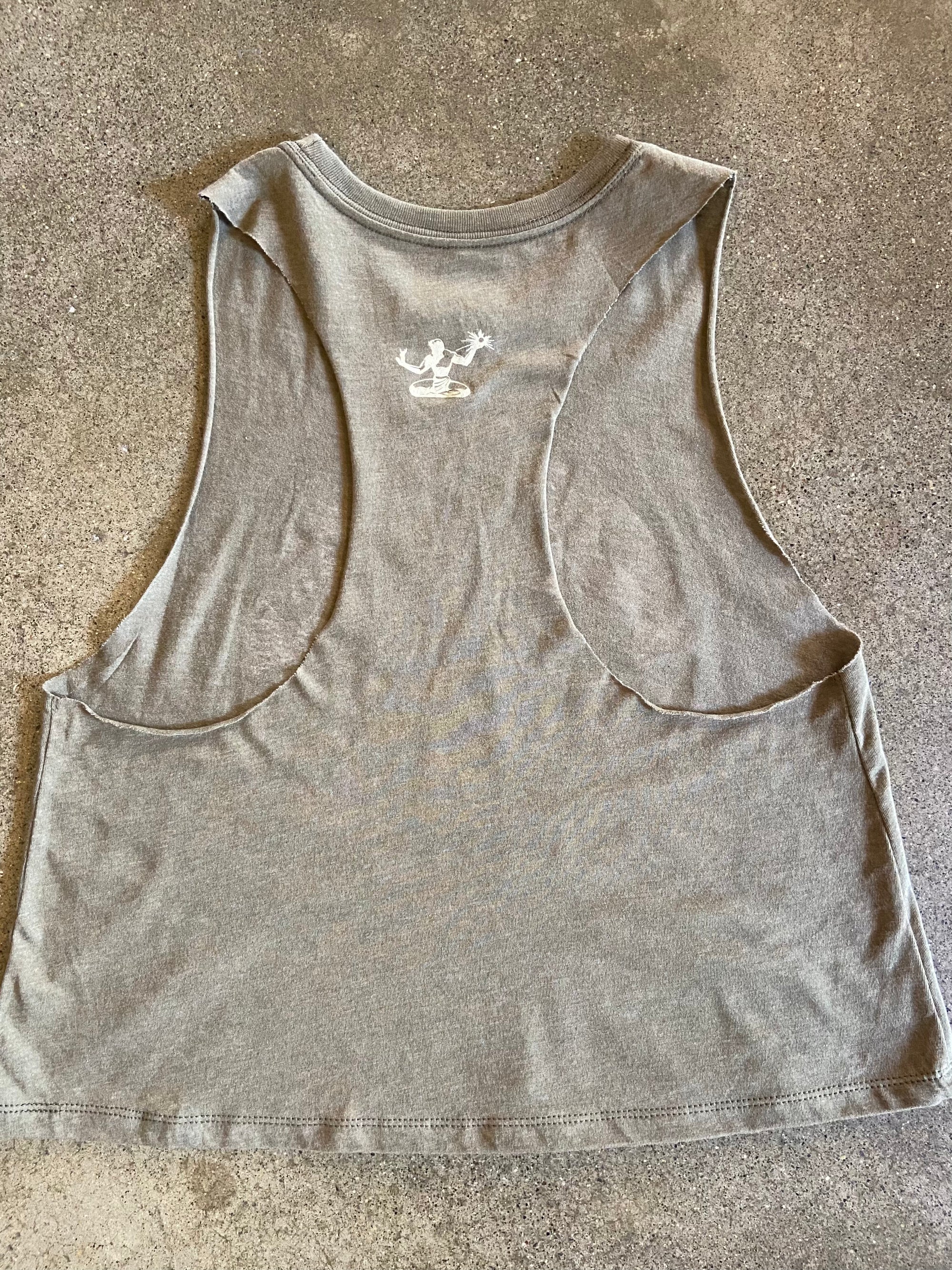 Pure Detroit Retro Cropped Racerback Tank / Olive / Women's Women's Apparel
