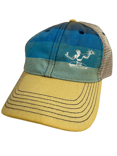 Spirit of Detroit Trucker Adjustable Hat / Unisex Hat White/Blue Stripe