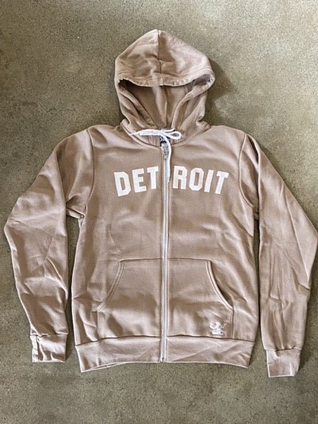 Detroit Classic Tri-Blend Zip Hoodie / White + Sand Dune Heather / Unisex Unisex Apparel