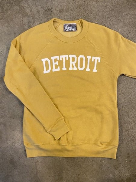 Detroit Collegiate Arch Pullover / White + Maize / Unisex sweatshirt
