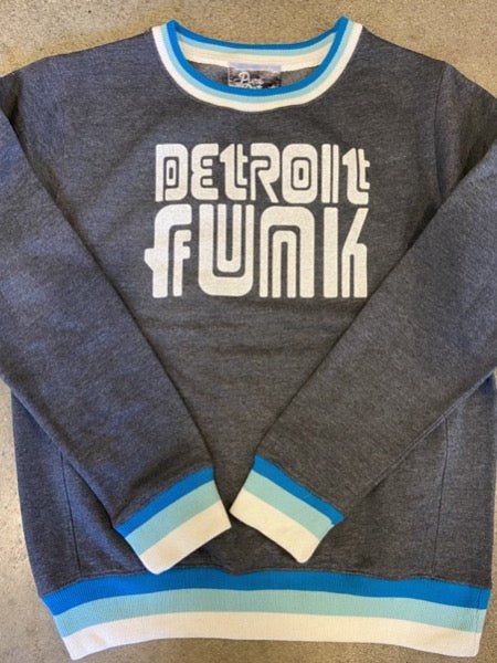 Detroit Funk Pullover / White + Charcoal / Unisex sweatshirt