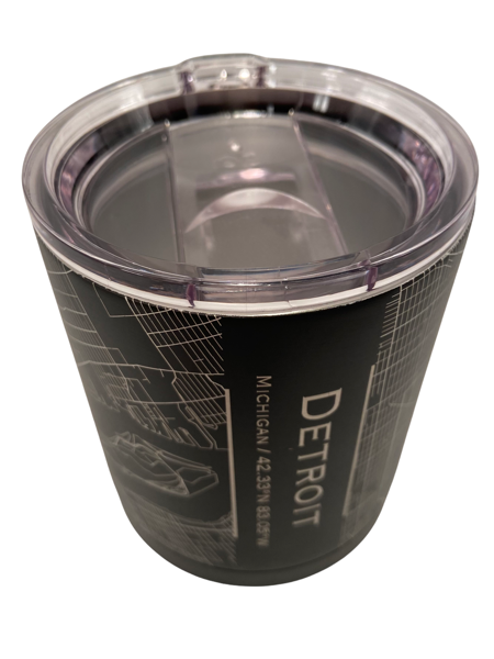 Map of Detroit Insulated Cup / Black glass   
