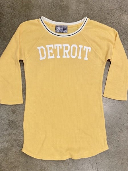 Detroit Collegiate Thermal 3/4 Sleeve Tee / Sunglow / Women's Women's Apparel