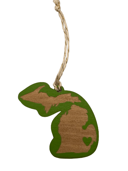 Detroit Love Laser-cut Ornament Ornament Lime Green