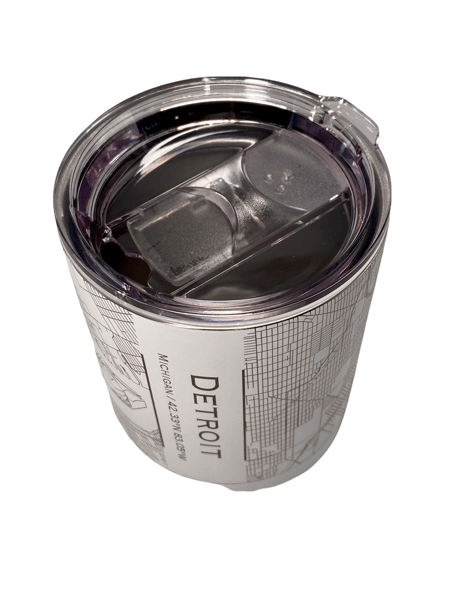 Map of Detroit Insulated Cup / White glass