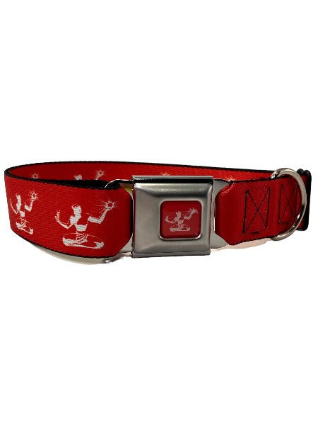 Spirit of Detroit Dog Collar / White + Red Dog Collar