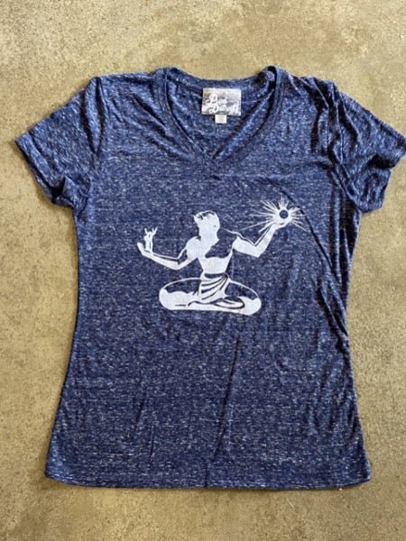 Spirit V-Neck Tee / White + Navy / Women's Women's Apparel