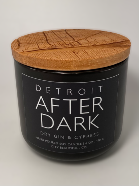 Detroit After Dark - Dry Gin & Cypress - Hand Poured Soy Candle by City Beautiful . Co - 6oz. Candle   