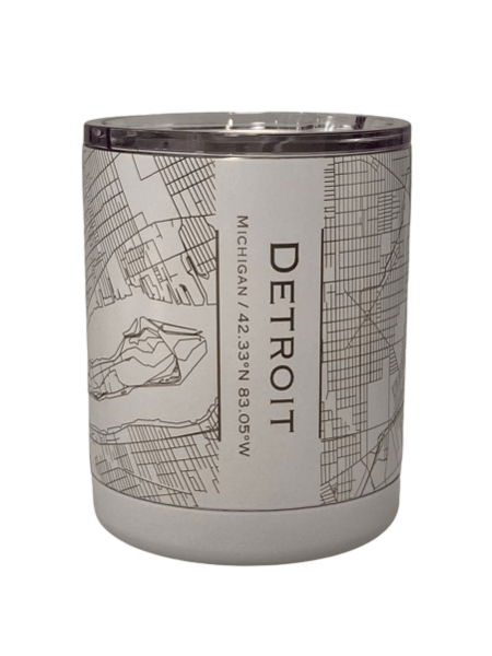 Map of Detroit Insulated Cup / White glass