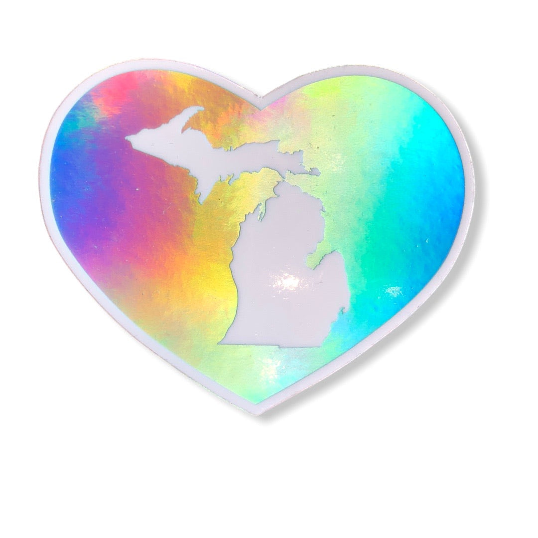 Love Michigan Reflective Color Decal Decal   