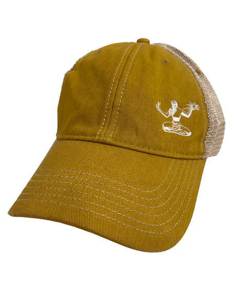 Spirit of Detroit Trucker Adjustable Hat / Unisex Hat White/Mustard