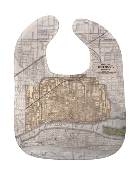 Map of Detroit Bib Kid's Apparel