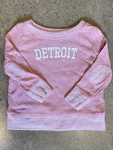 Detroit Collegiate Arch Terry Long Sleeve / Blush Heather / Toddler Kid's Apparel   