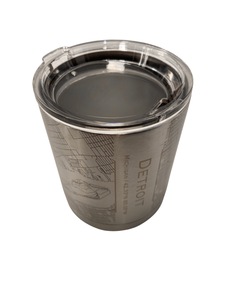 Map of Detroit Insulated Cup / Silver glass
