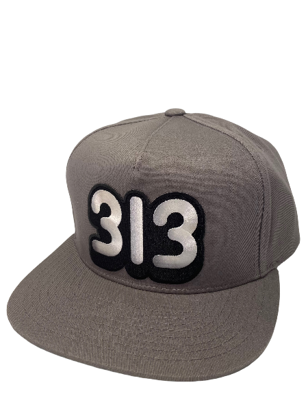 313 Snapback Hat / Gray Hat   