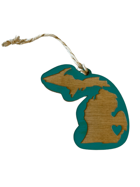 Detroit Love Laser-cut Ornament Ornament Turquoise