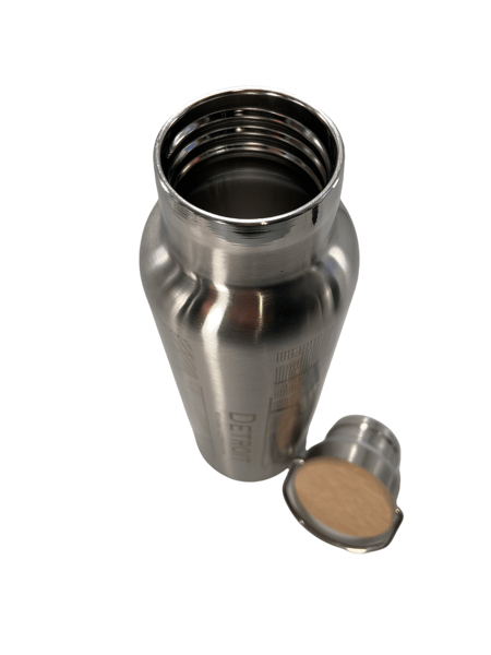 Map of Detroit Bottle with Bamboo top - Stainless glass
