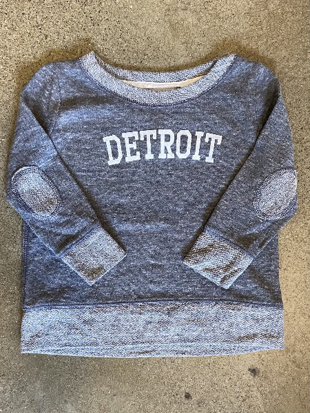 Detroit Collegiate Arch Terry Long Sleeve / Navy Heather / Toddler Kid's Apparel   