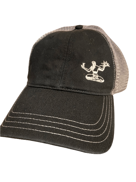 Pure Detroit Trucker Adjustable Hat / White + Black/Gray Hat Spirit of Detroit