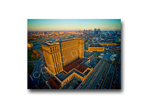 Michigan Central Station Aerial Closeup Luster or Canvas Print $35 - $430 Luster Prints and Canvas Prints