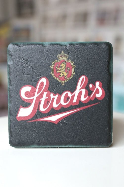 Stroh's Bohemian Black Porcelain Tile Coaster Coasters