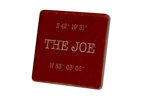The Joe Address Red Porcelain Tile Coaster Coasters
