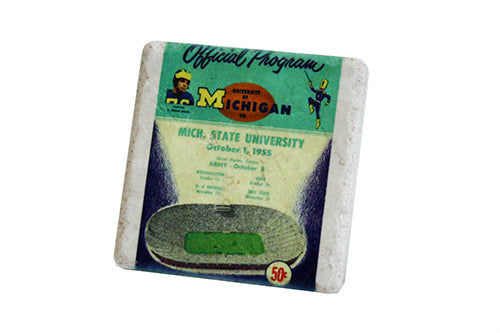 Vintage Michigan Program Porcelain Tile Coaster Coasters   