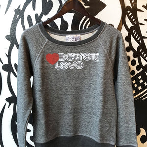 Detroit Love Terry Raglan Sweatshirt / Gray / Women's Women's Apparel   