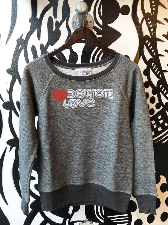 Detroit Love Terry Raglan Sweatshirt / Gray / Women's Women's Apparel