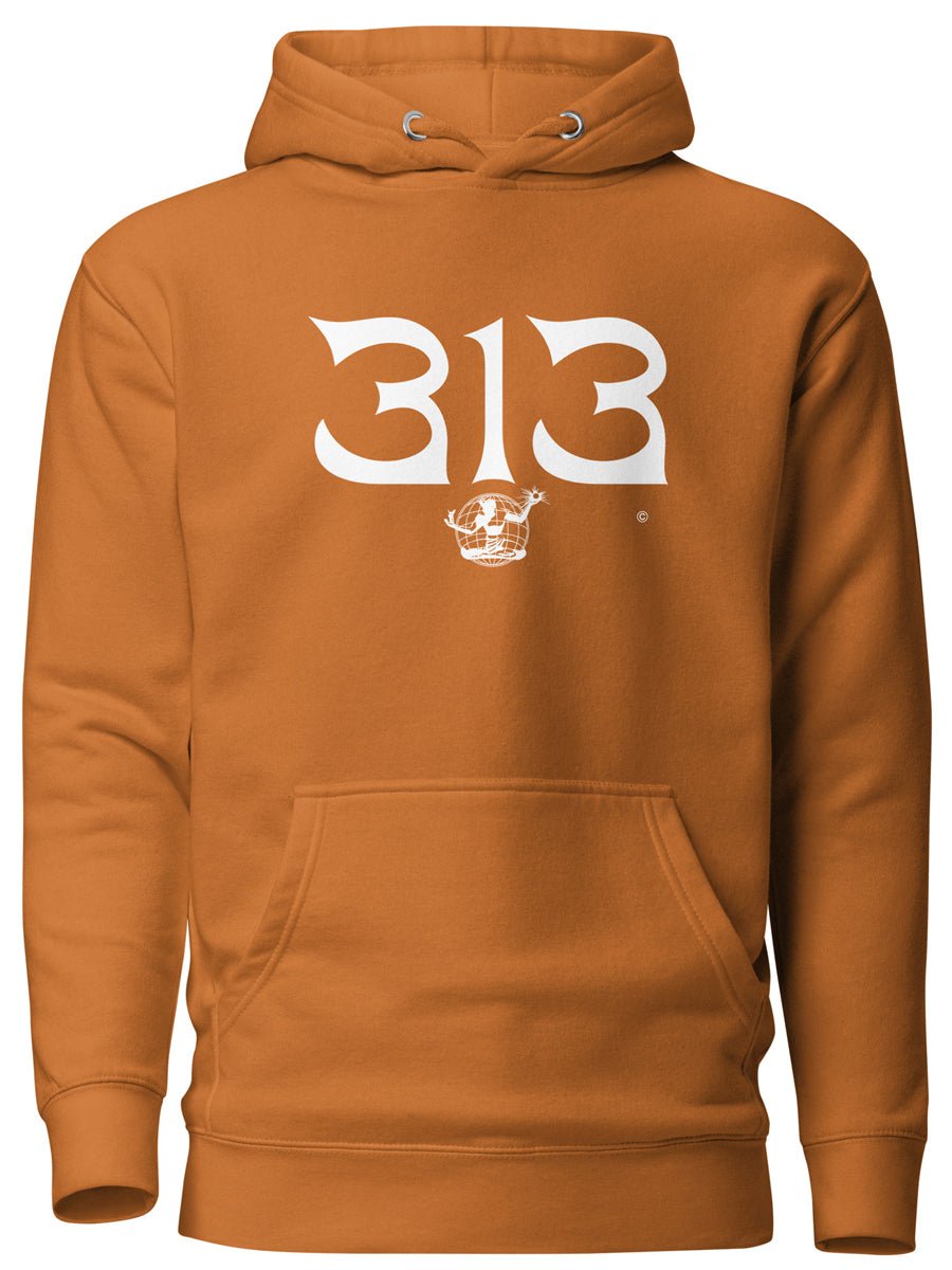 313 Nomad Premium Pullover Unisex Hoodie - Adobe / White pullover hoodie
