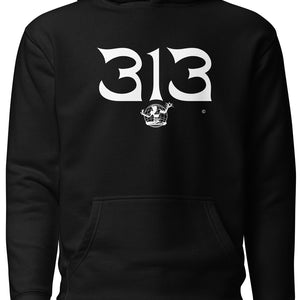 313 Nomad Premium Pullover Unisex Hoodie - Black / White pullover hoodie