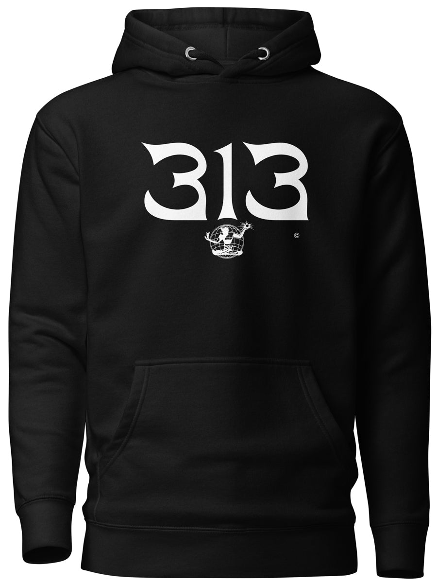 313 Nomad Premium Pullover Unisex Hoodie - Black / White pullover hoodie