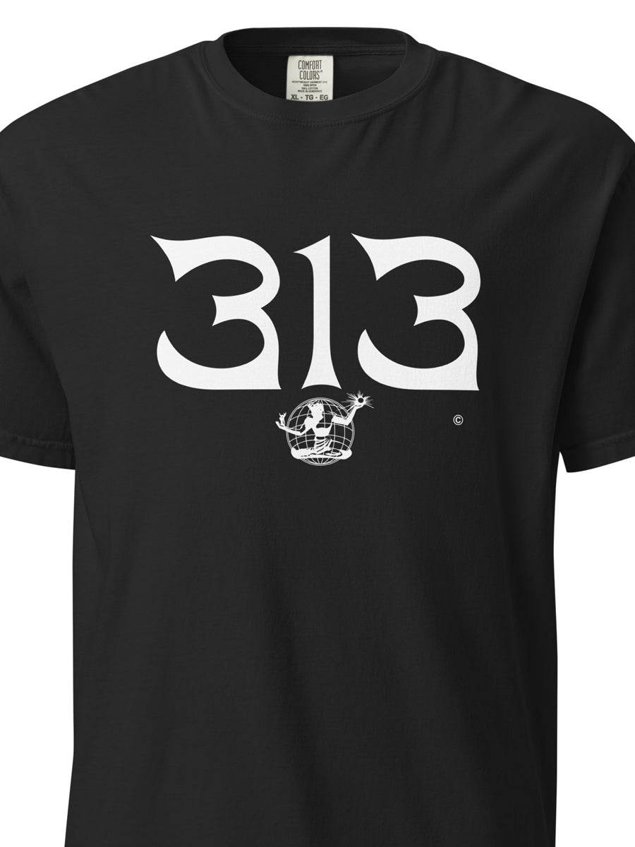 313 Nomad Unisex Garment-dyed Heavyweight T-shirt - Black / White T-Shirt