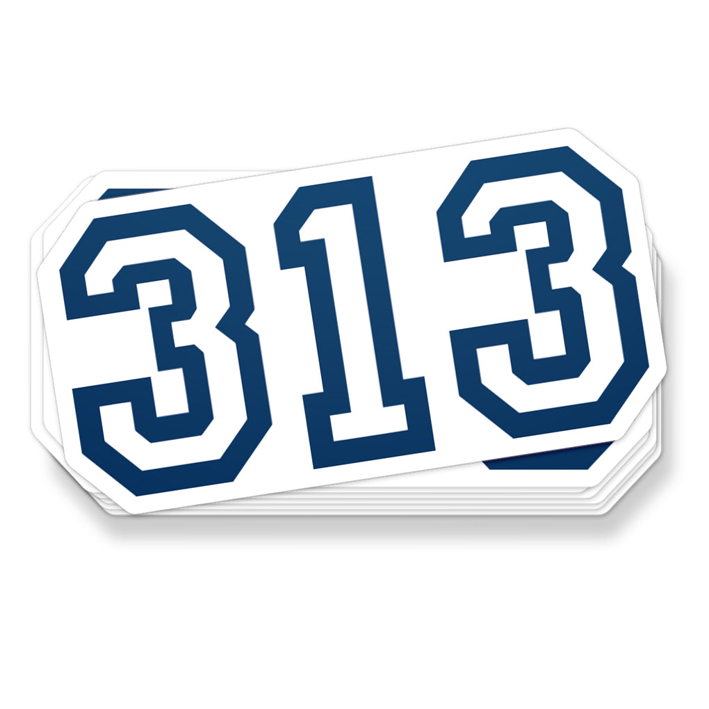 313 Sticker - Assorted Colors Stickers & Wall Art Sticker/Decal Navy/White 