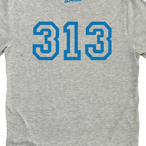 313 Unisex T-shirt - Blue / Athletic Gray Clothing   