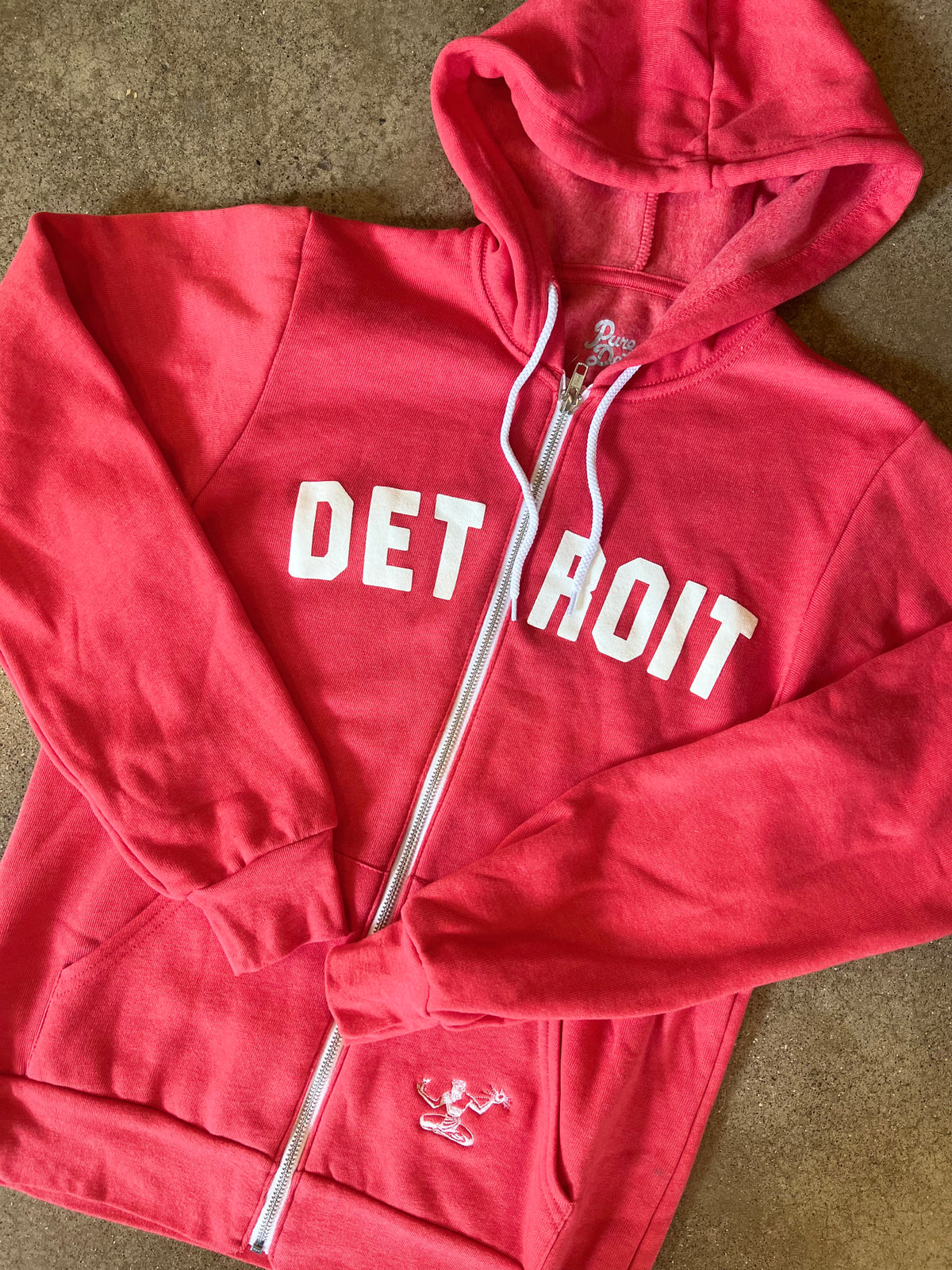 Detroit Classic Tri-Blend Zip / White + Bright Red / Unisex Unisex Apparel   